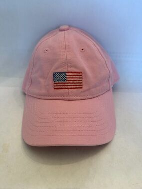 Embroidered Flag Pink Kids Cap with Adjustable Back
